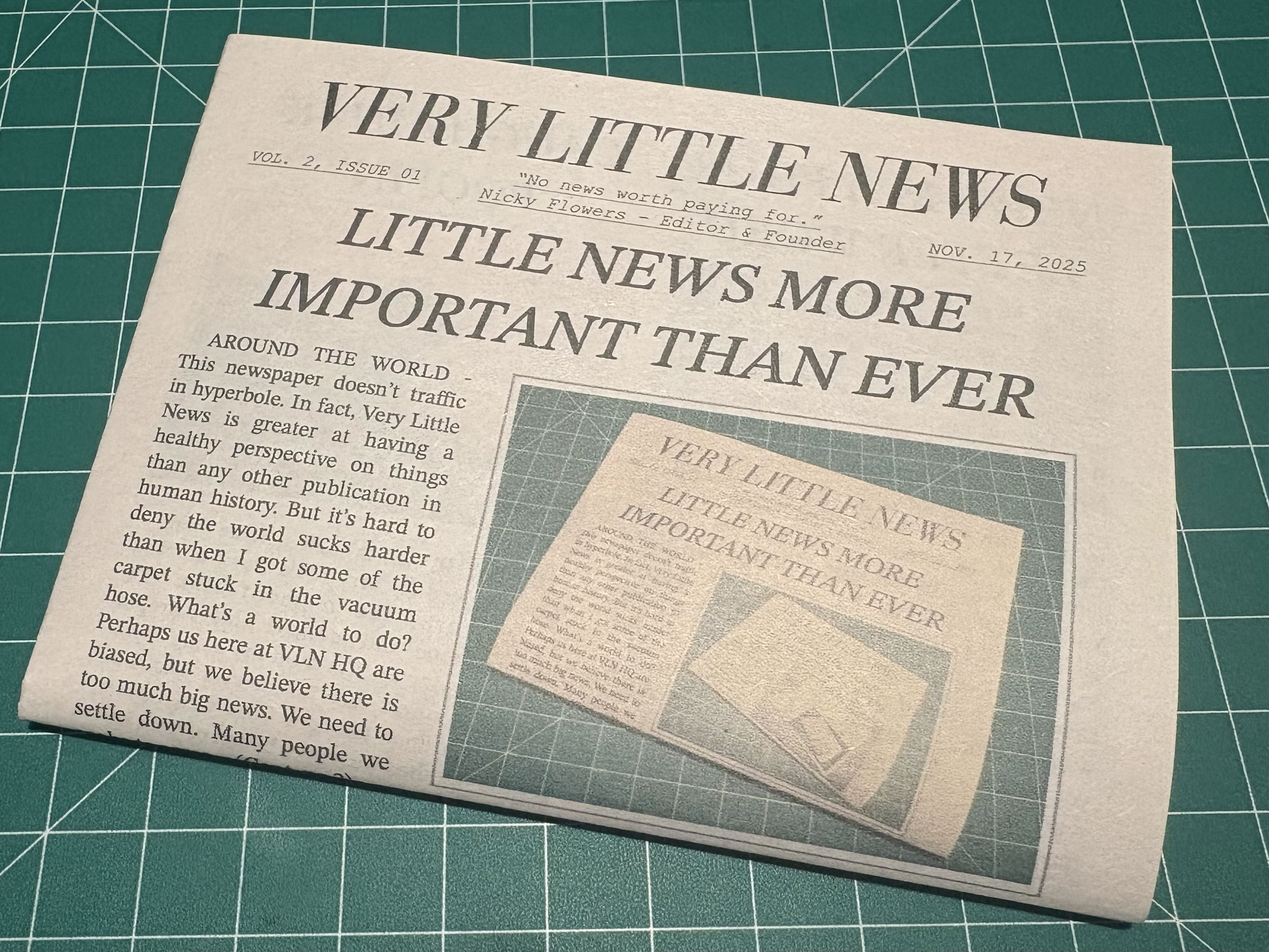 Vol. 2, Issue 1 (#11) of Very Little News